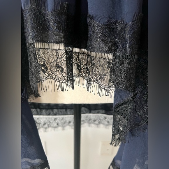 Nicholas Navy Lace Off Shoulder Top - Picture 4 of 16